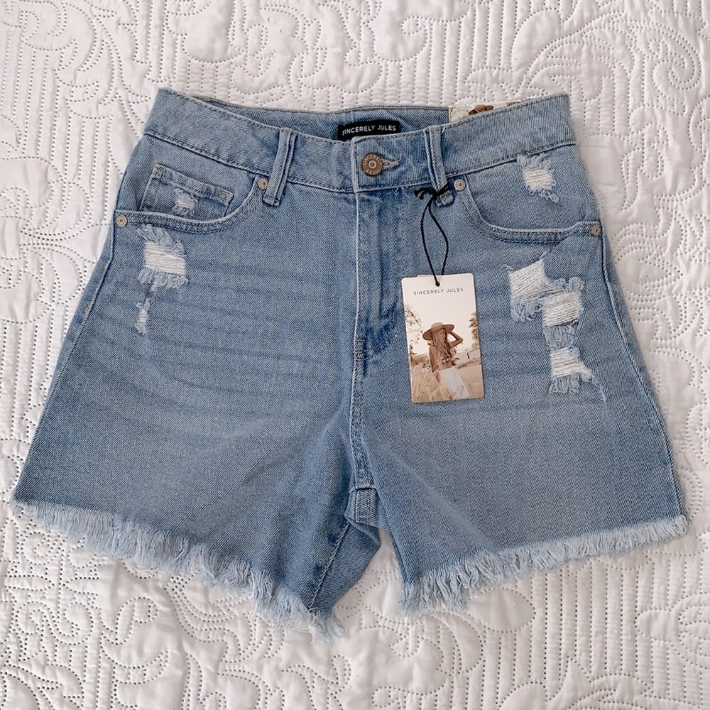 NWT sincerely jules super high rise jean shorts